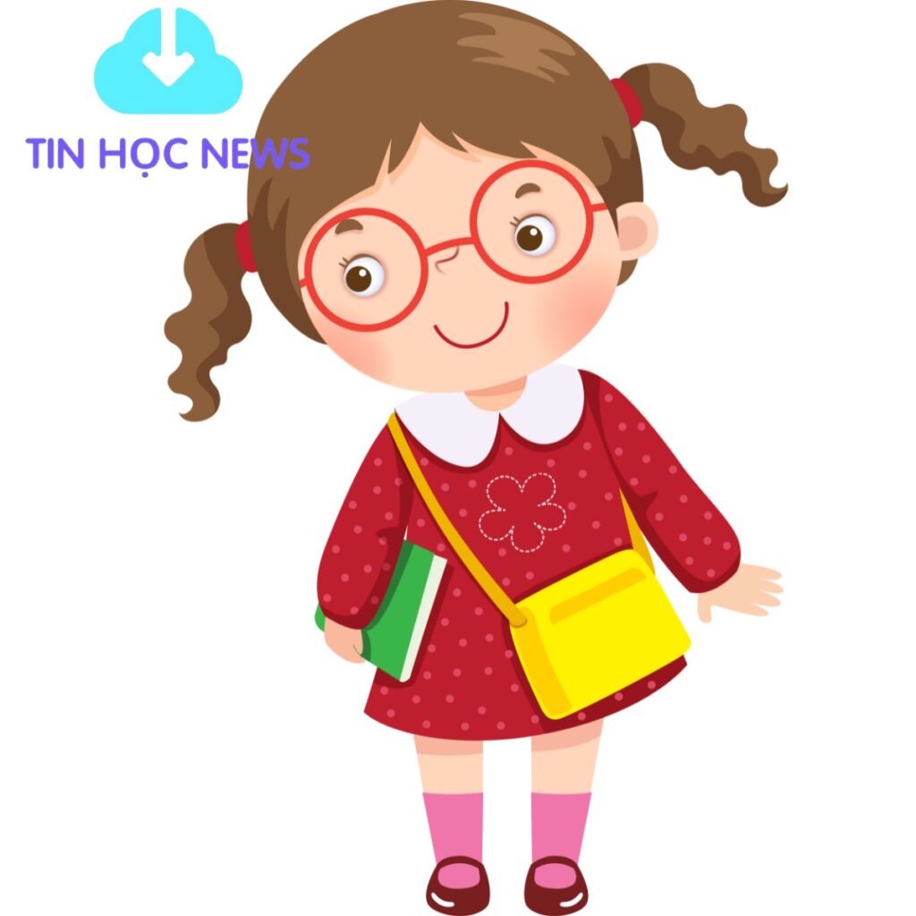 vector học sinh dễ thương