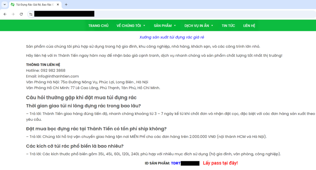 Pass túi đựng rác